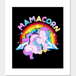 Mamacorn Cute Unicorn Mom Unicorn Loving Mama Posters and Art